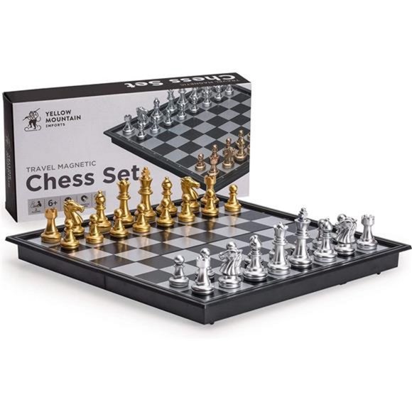 Travel Magnetic Chess Set (9.7-Inch) - Folding and Portable Board Game - Picture 1 of 6